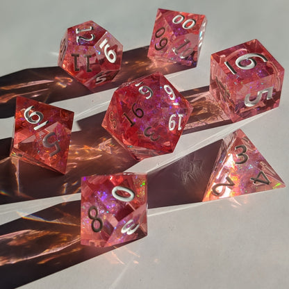 Rosy Quartz - 7 Piece Luxury D&D Dice Set