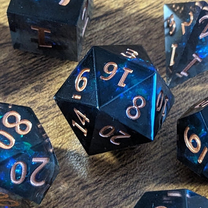 Midnight Elysium - 7 Piece Luxury D&D Dice Set