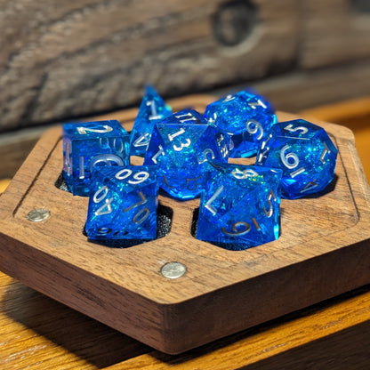 Dragon Bluefire  - 7 Piece Luxury D&D Dice Set