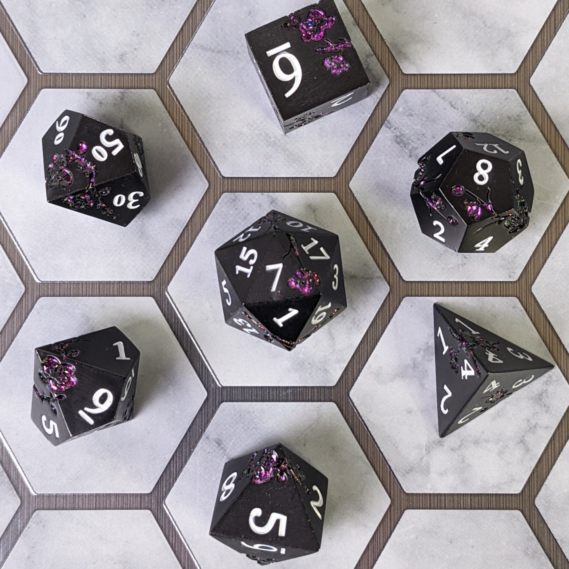 Nightshade - 7 Piece Luxury Metal D&D Dice Set
