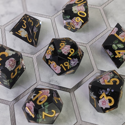 Knights Rose - 7 Piece Luxury DnD Dice Set