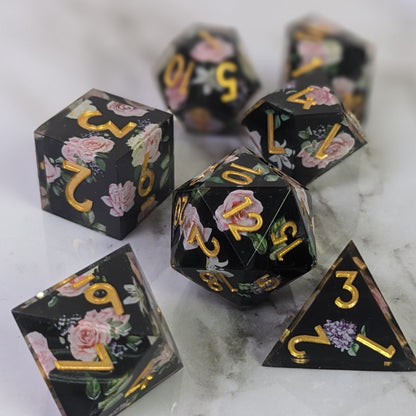 Knights Rose - 7 Piece Luxury DnD Dice Set