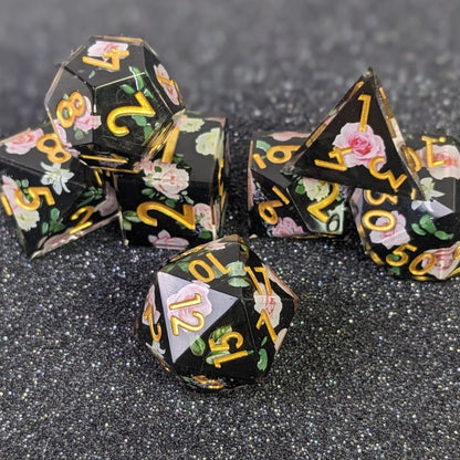 Knights Rose - 7 Piece Luxury DnD Dice Set