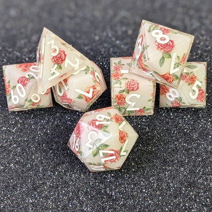 Frostbloom - 7 Piece Luxury D&D Dice Set