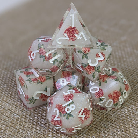 Frostbloom - 7 Piece Luxury D&D Dice Set