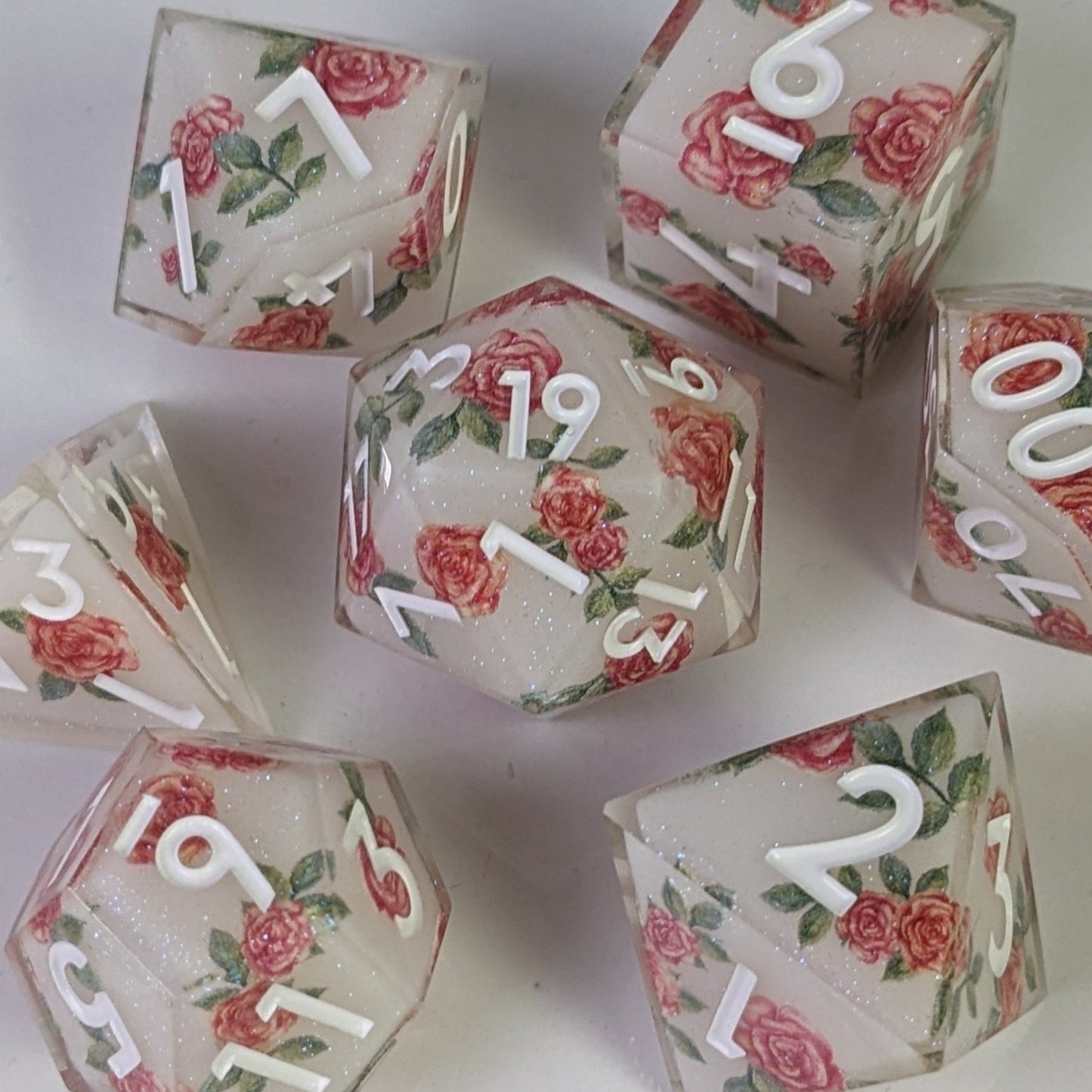 Frostbloom - 7 Piece Luxury D&D Dice Set