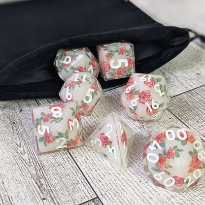 Frostbloom - 7 Piece Luxury D&D Dice Set