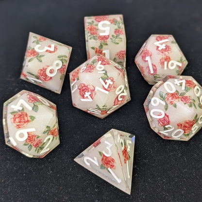 Frostbloom - 7 Piece Luxury D&D Dice Set