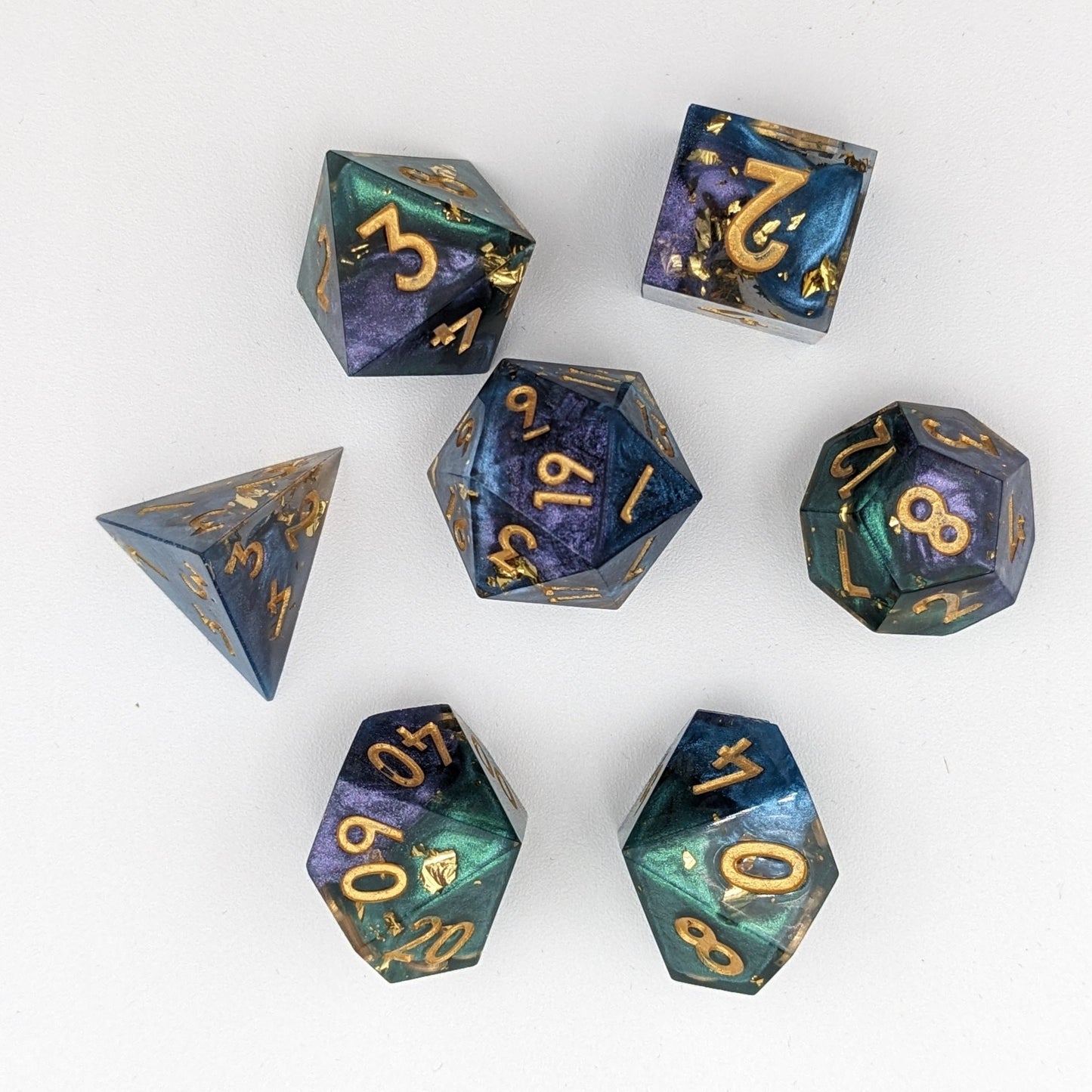 Jester's Gambit 7-Piece Polyhedral Dice Set