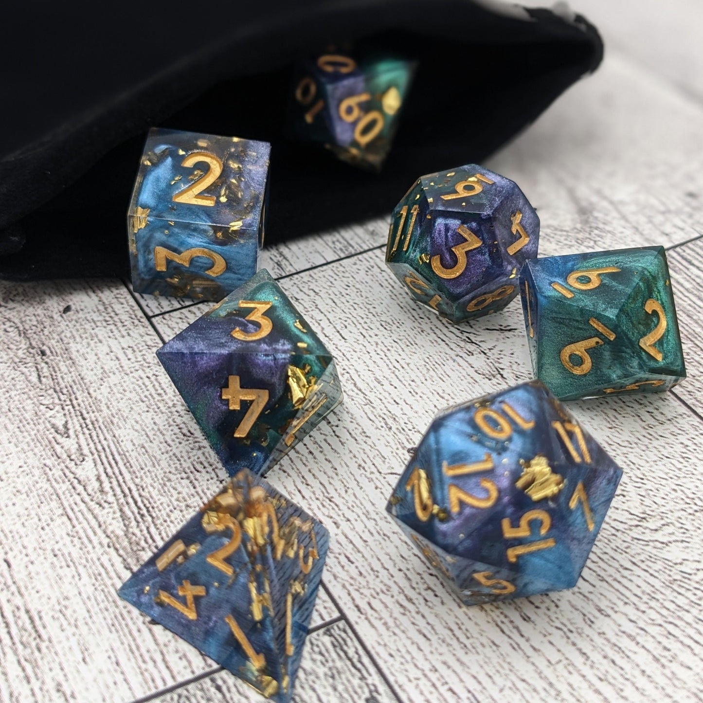 Jester's Gambit 7-Piece Polyhedral Dice Set