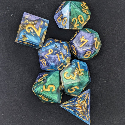 Jester's Gambit 7-Piece Polyhedral Dice Set