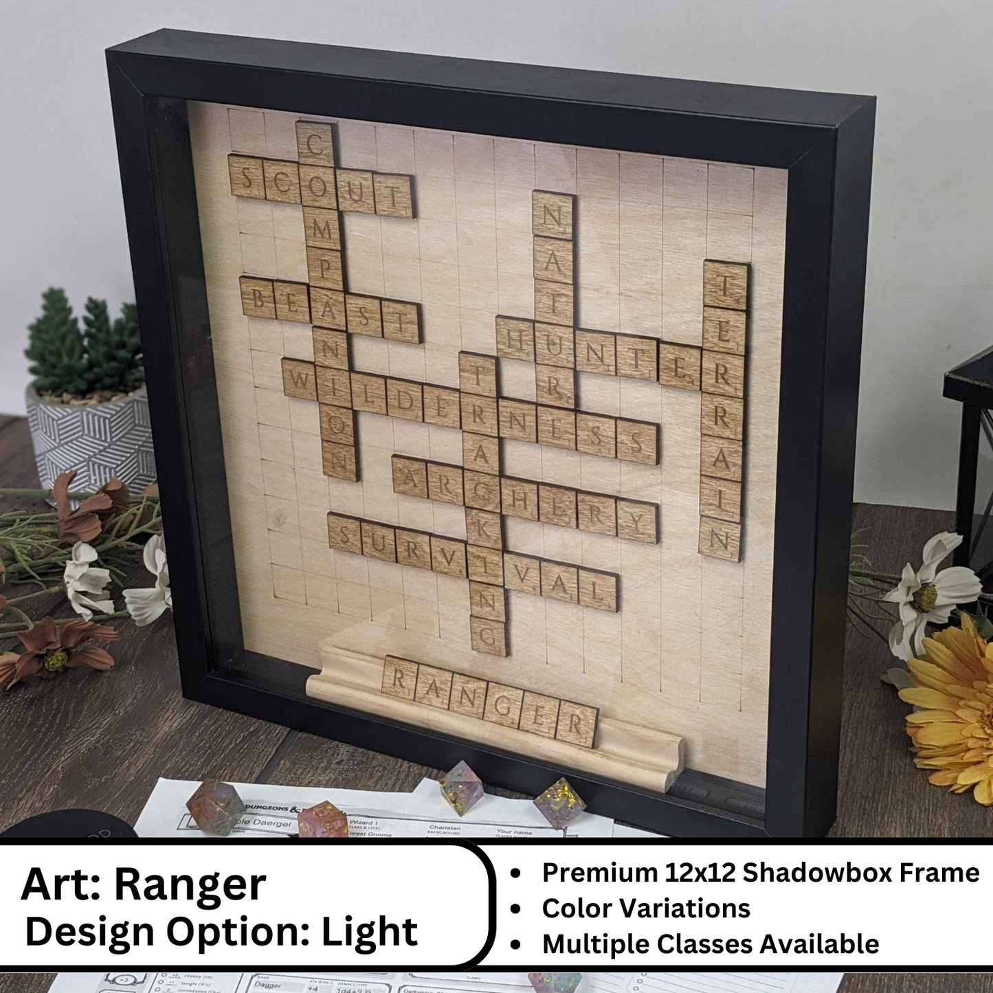 Dungeons and Dragons Scrabble Wall Art