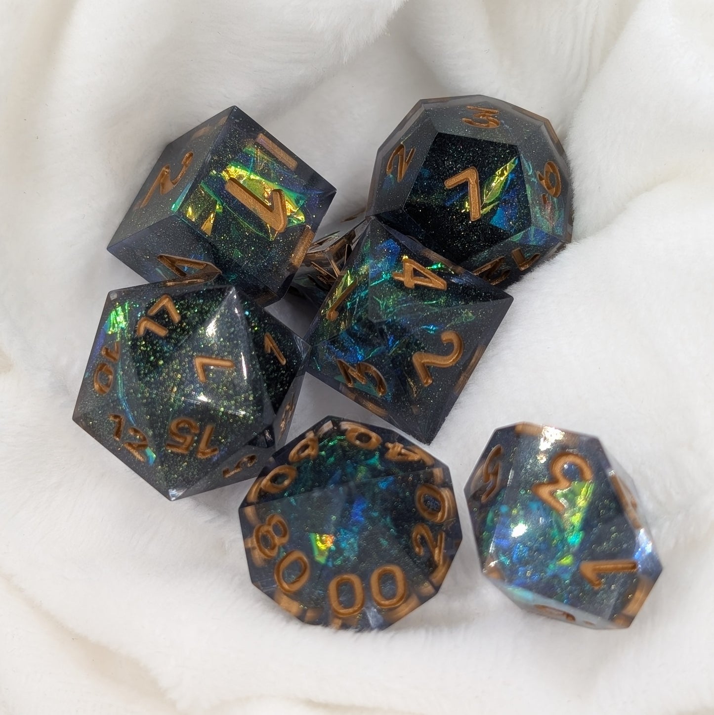 Stellara - 7 Piece Polyhedral Dice Set on white background