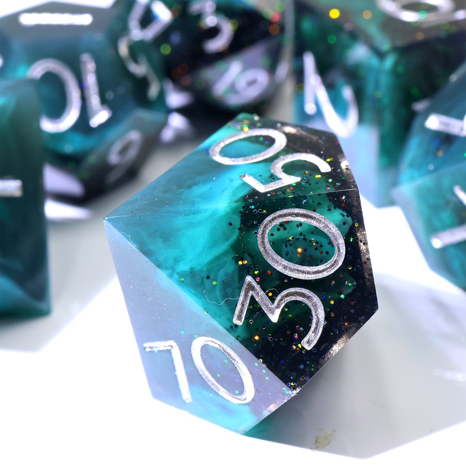 Aether 7-Piece Polyhedral Dice Set - EBONWOOD