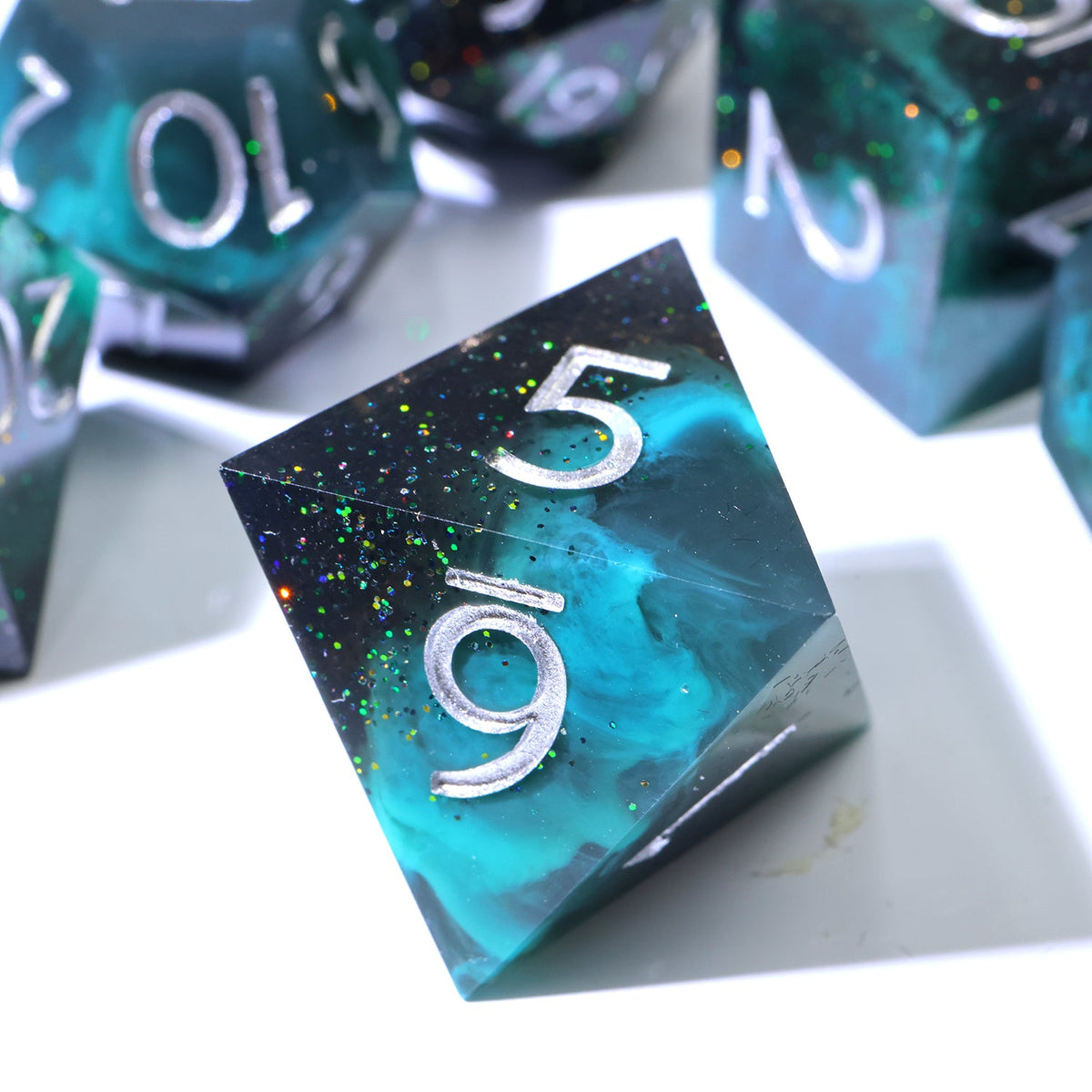 Aether 7-Piece Polyhedral Dice Set - EBONWOOD