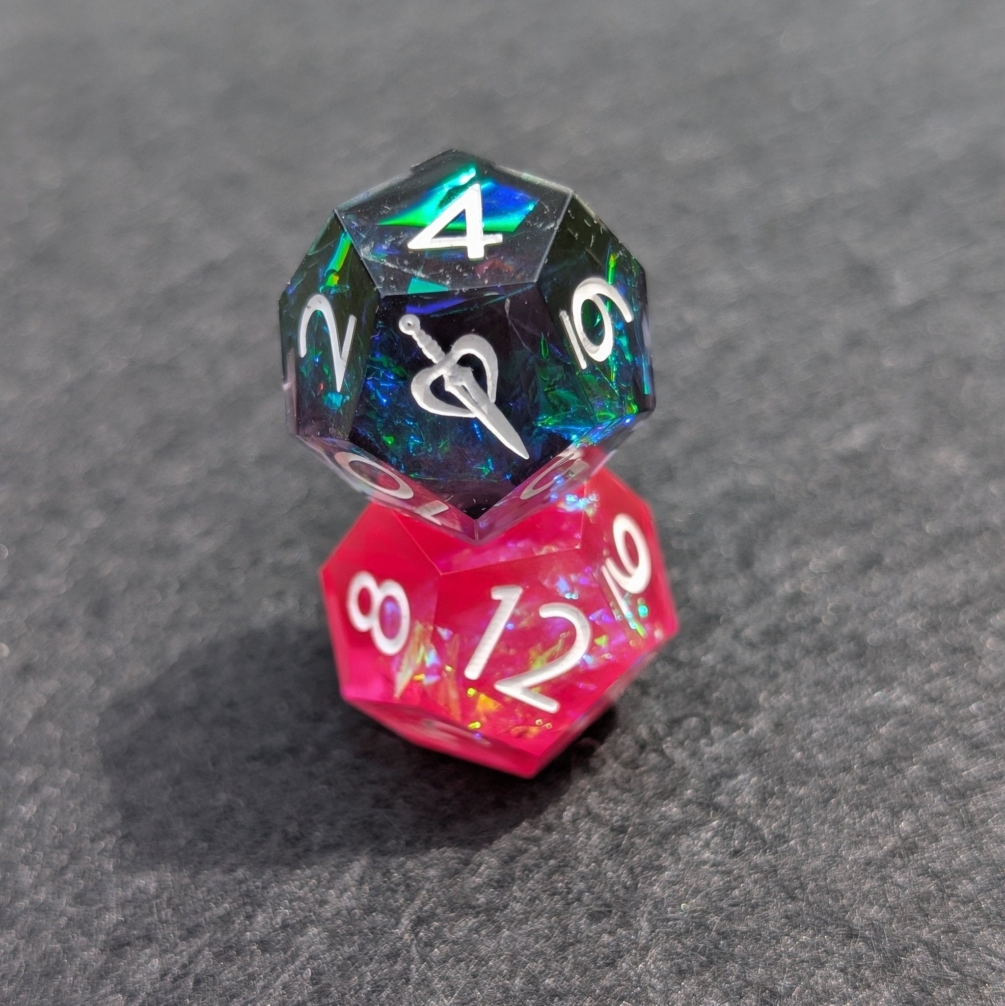 Afterglow - 2pc Duality Dice for Daggerheart - EBONWOOD