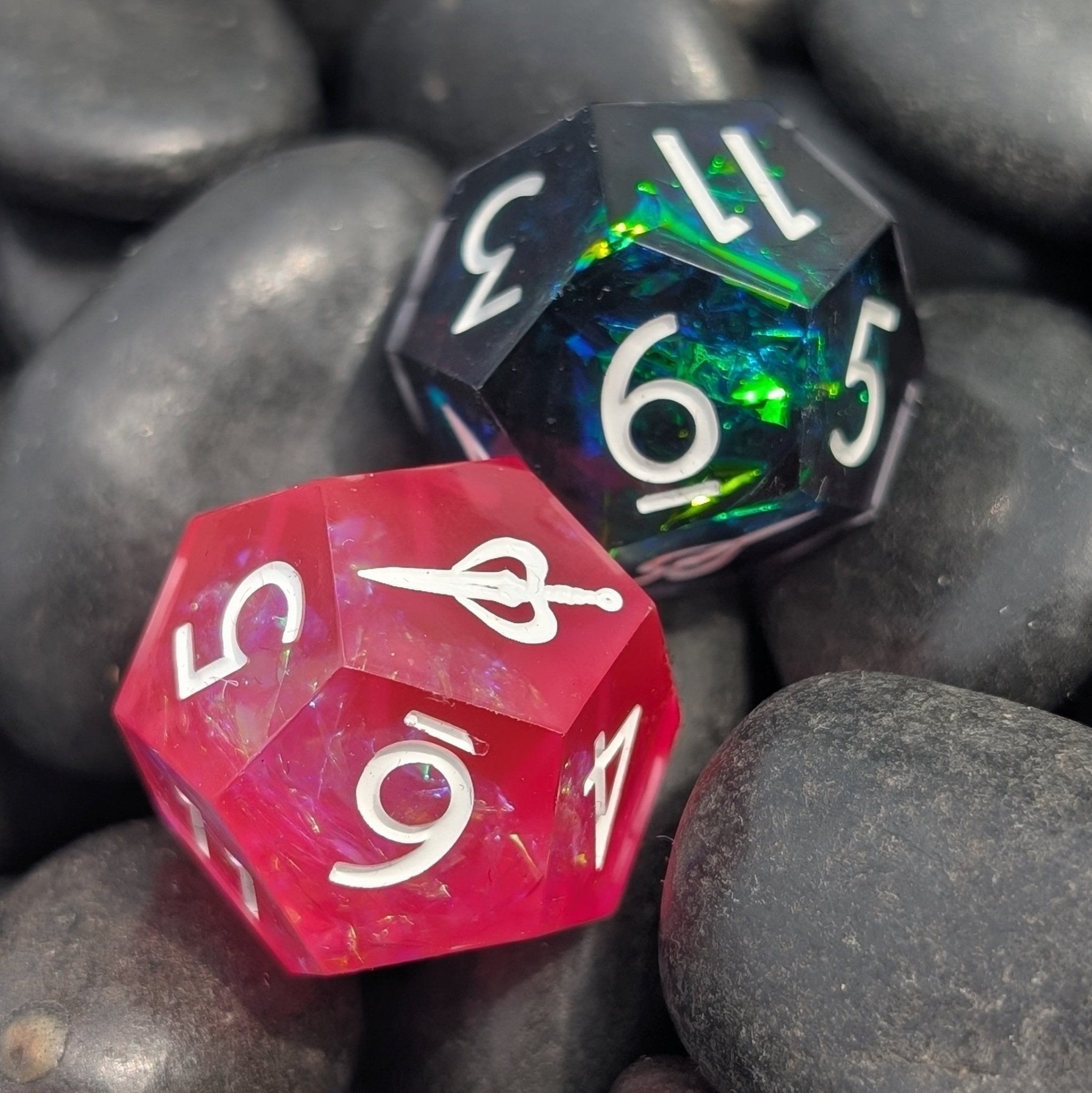 Afterglow - 2pc Duality Dice for Daggerheart - EBONWOOD