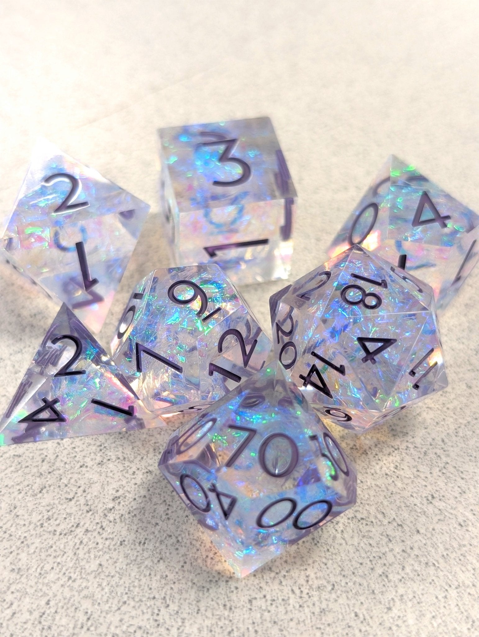 Bardic Embrace 7 - Piece Polyhedral Dice Set - EBONWOOD