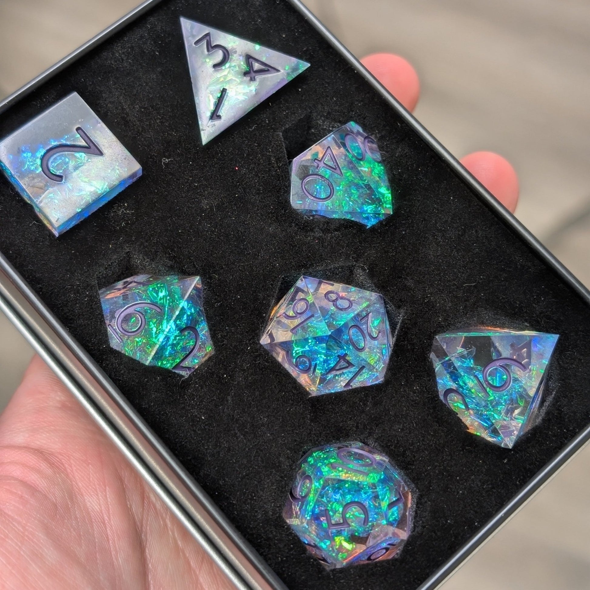 Bardic Embrace 7 - Piece Polyhedral Dice Set - EBONWOOD