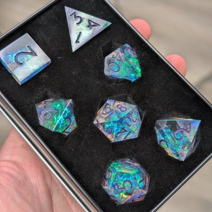 Bardic Embrace 7 - Piece Polyhedral Dice Set - EBONWOOD