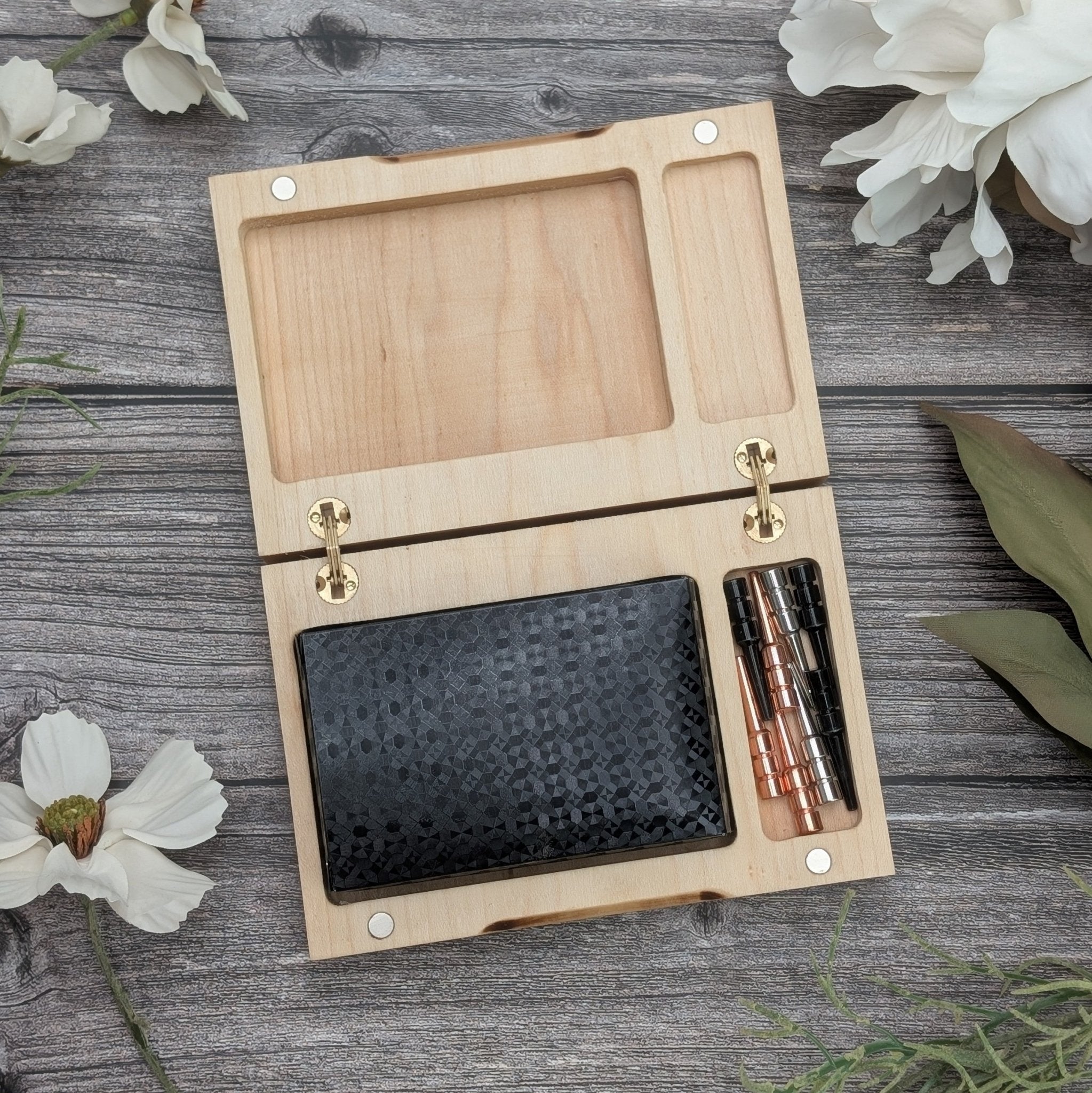 Cribbage Companion: Custom Wooden Playing Card & Peg Box - EBONWOOD