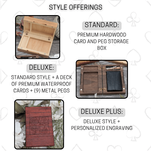 Cribbage Companion: Padauk Wooden Playing Card & Peg Box - EBONWOOD