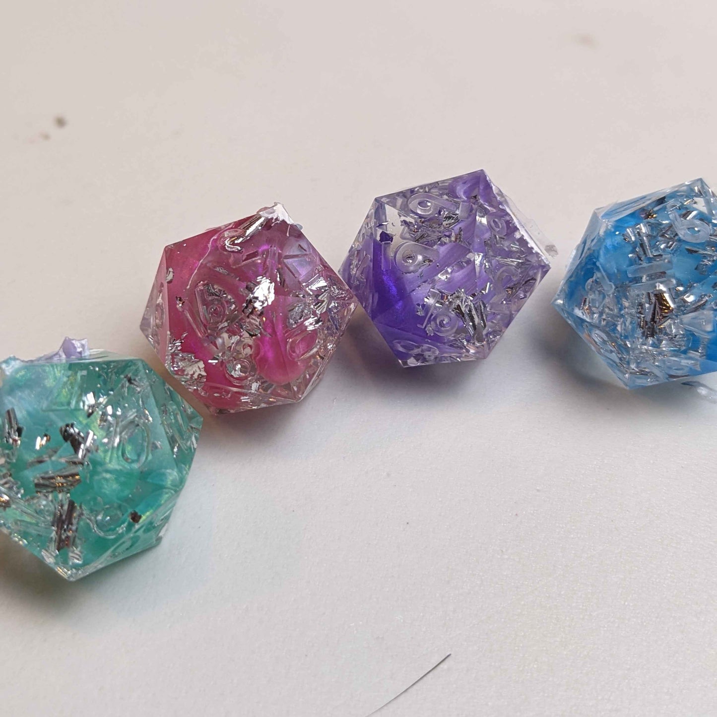 Custom Sharp Edge Polyhedral DnD Dice Set Made To Order