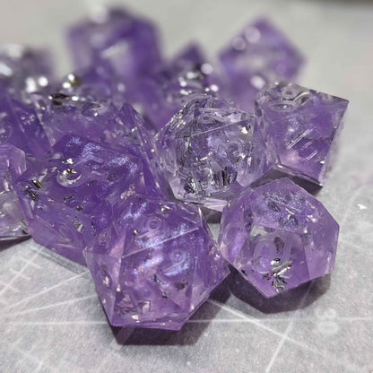 Custom Sharp Edge Polyhedral DnD Dice Set Made To Order