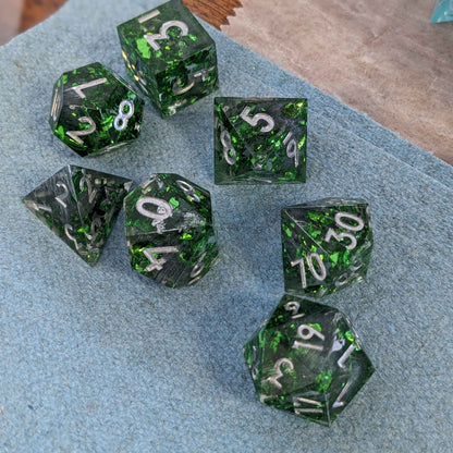 Custom Sharp Edge Polyhedral DnD Dice Set Made To Order