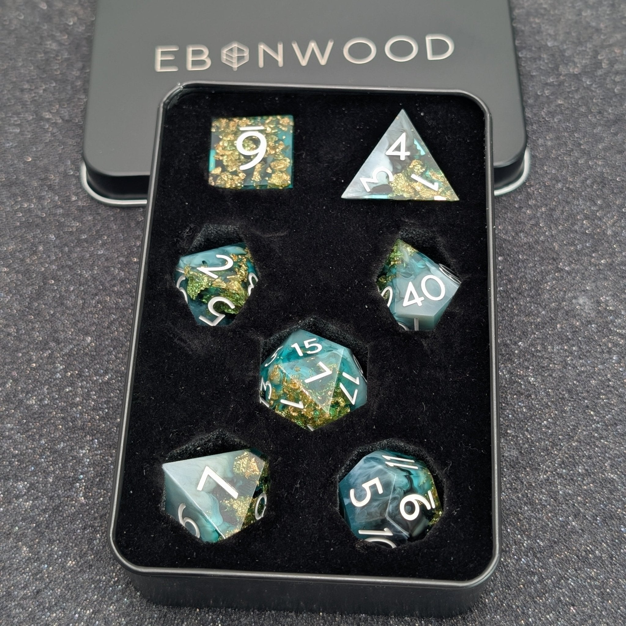 Deathmire 7 - Piece Polyhedral Dice Set - EBONWOOD