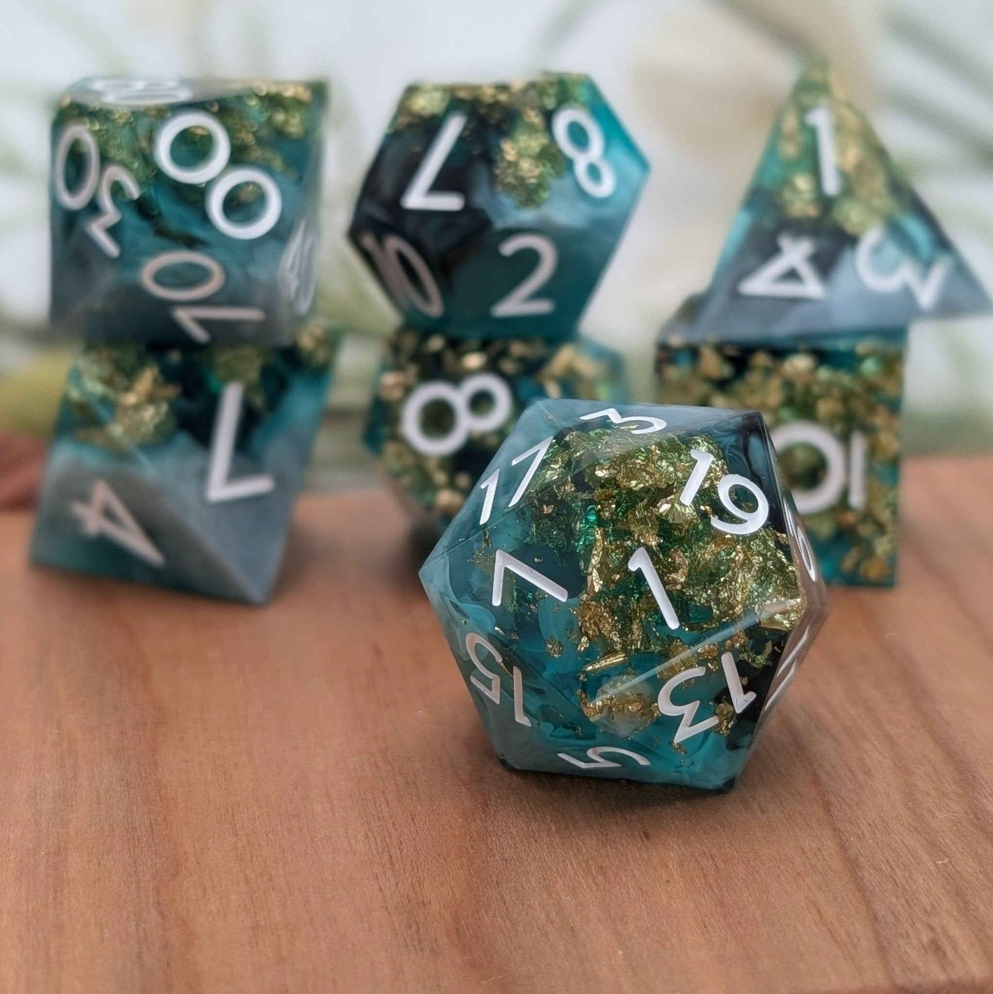Deathmire 7 - Piece Polyhedral Dice Set - EBONWOOD