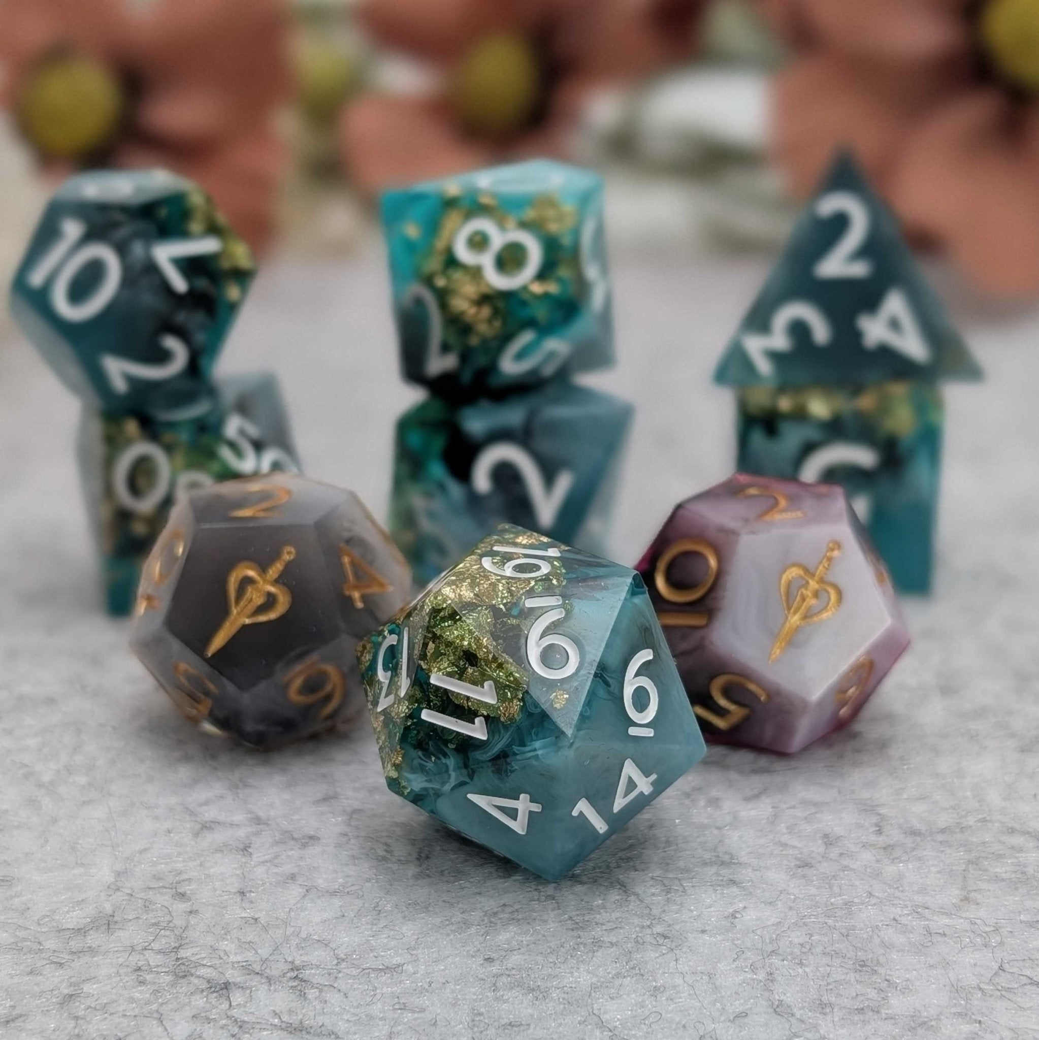Deathmire 9 - Piece Daggerheart Dice Set - EBONWOOD