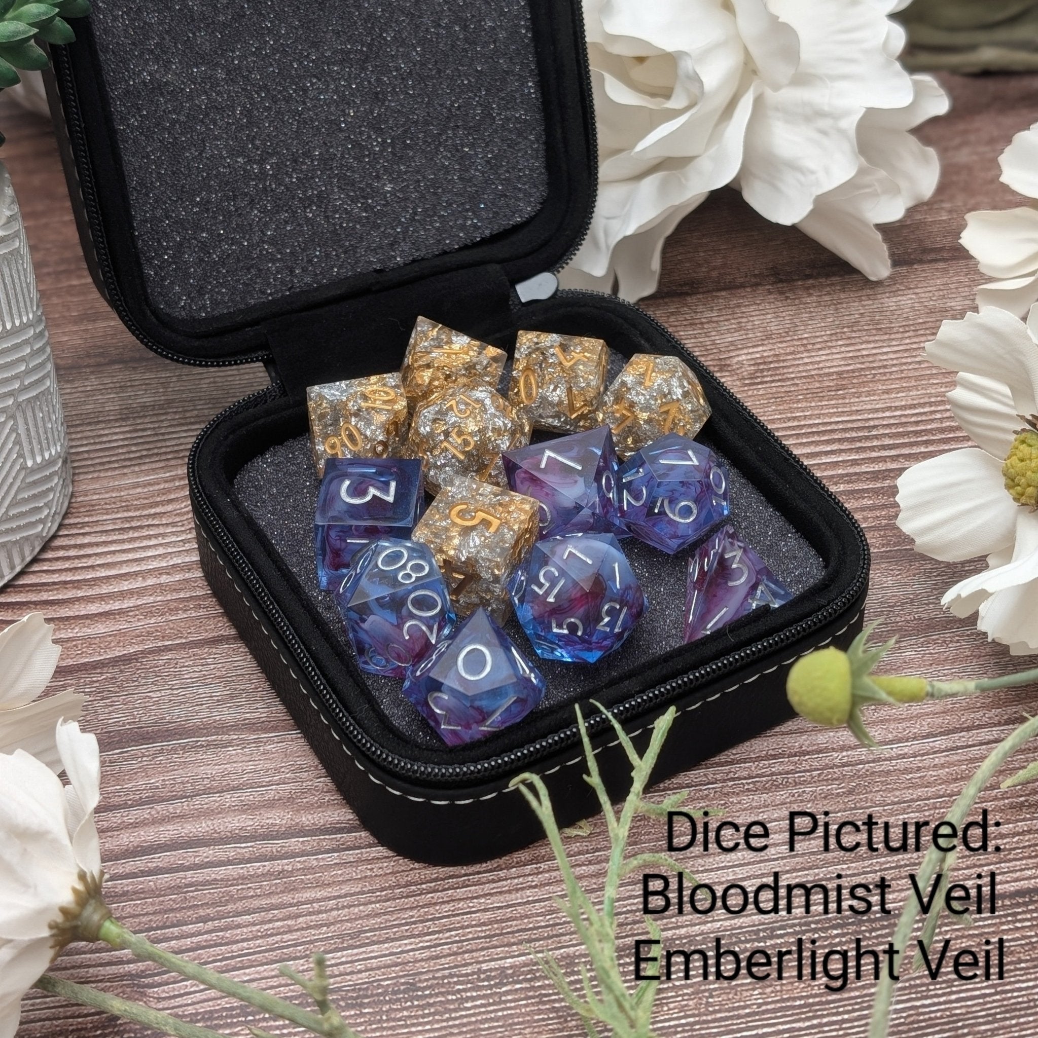Dragons Bond Dice Horder | DND Dice Storage | D&D Dice Storage | Leather Dice Box | Travel Case for Dice Set | Dungeons And Dragons - EBONWOOD