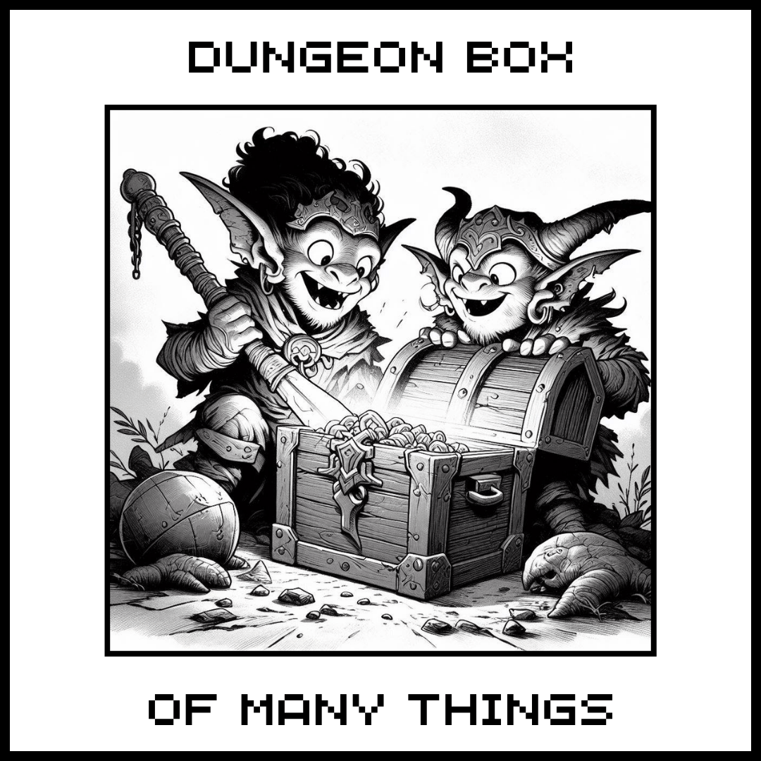 two goblins looting treasure as the main image for our dnd mystery box.