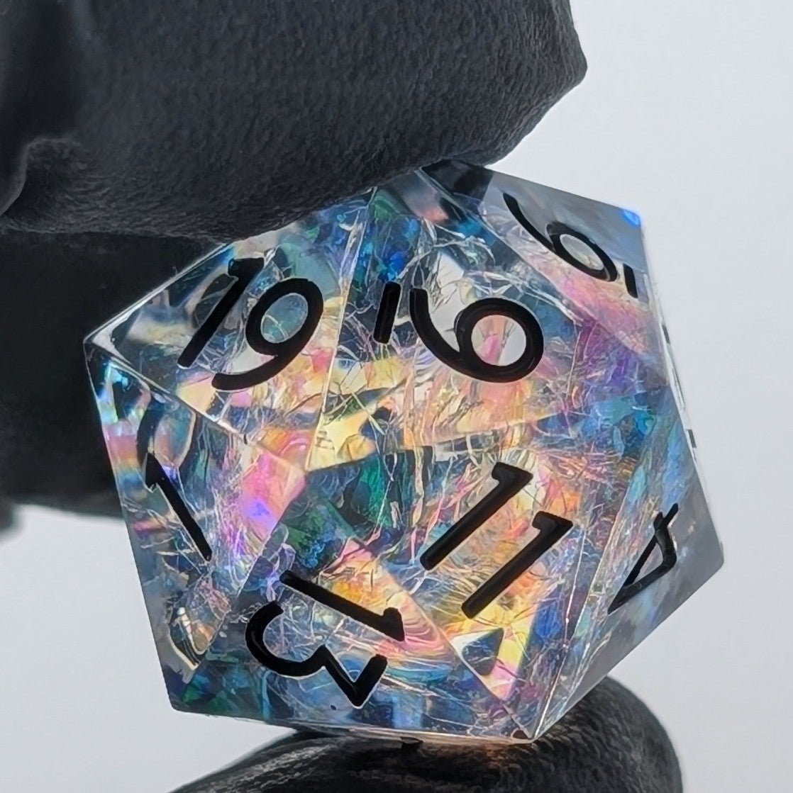 Eldritch Blaze - 7 Piece Luxury D&D Dice Set - EBONWOOD