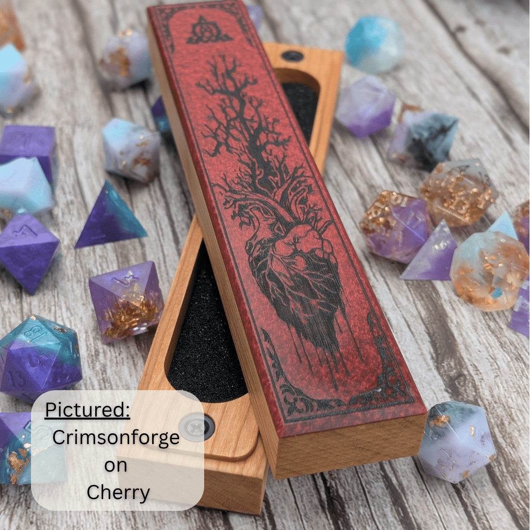 Forest Heart - Luxury Handmade Wood and Resin Dice Vault - EBONWOOD