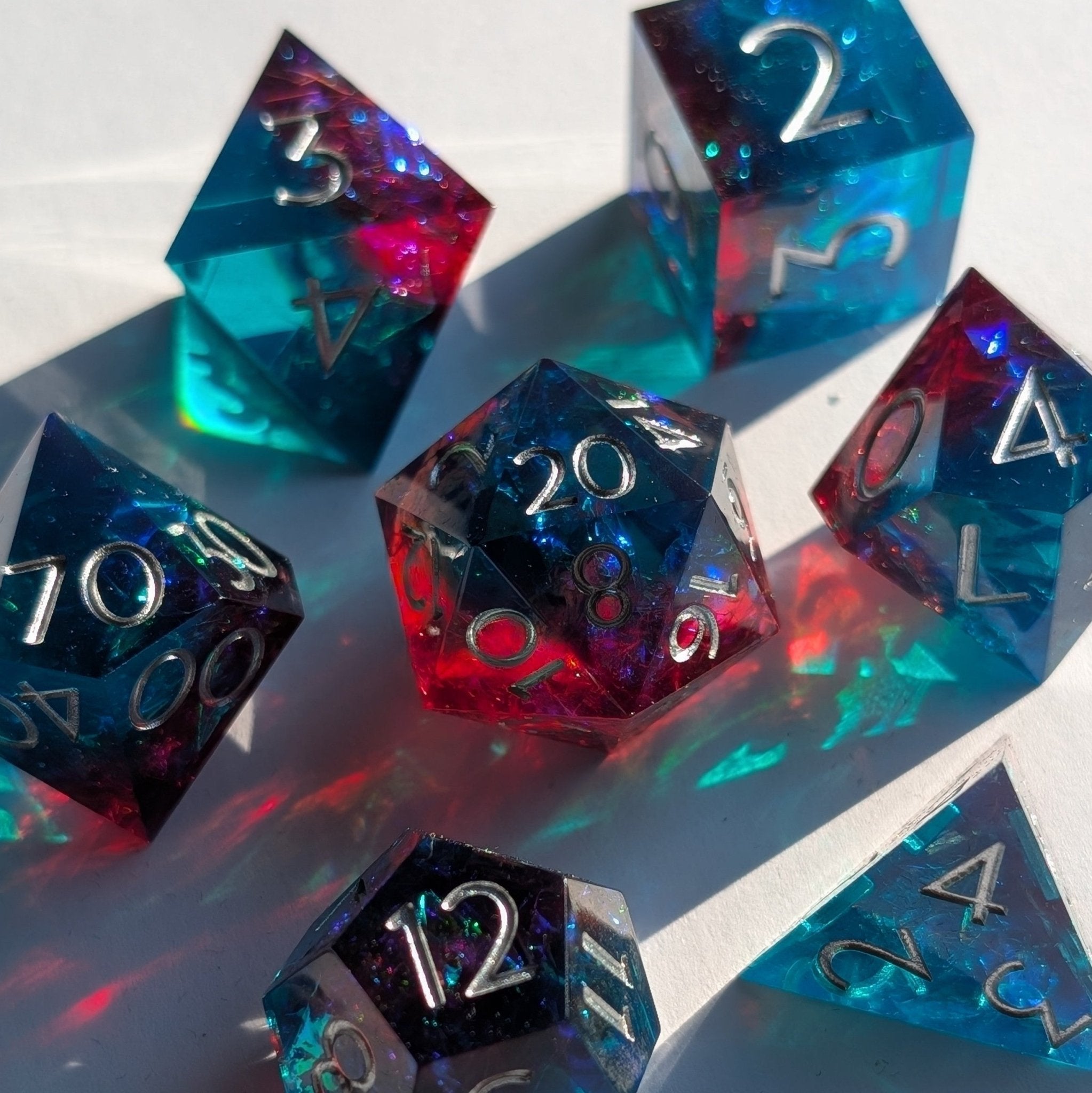 Frostfire Mystic 7-Piece Polyhedral Dice Set