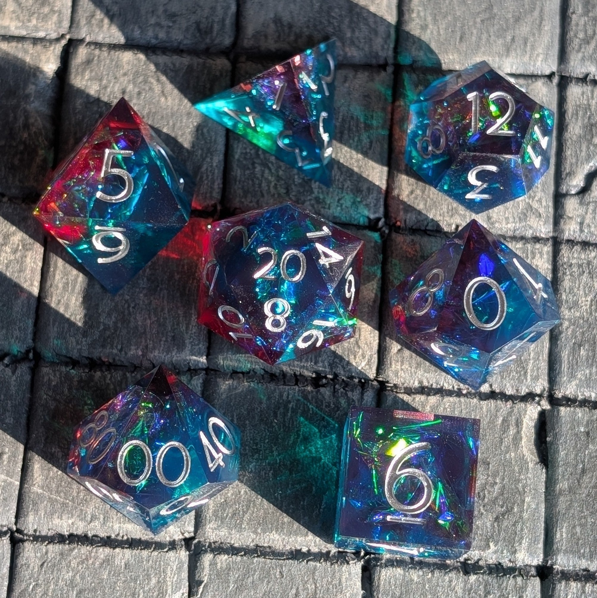 Frostfire Mystic 7-Piece Polyhedral Dice Set