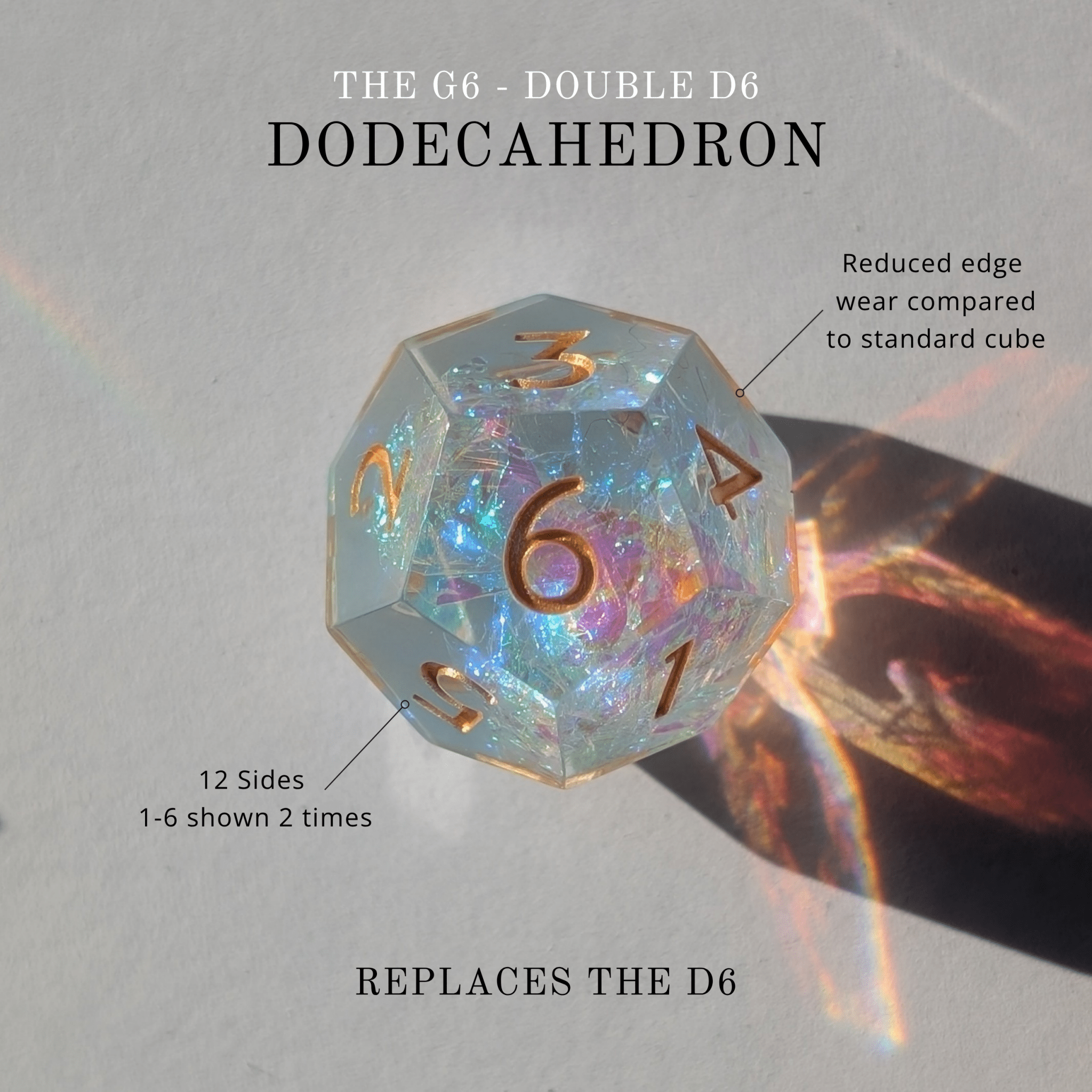 Golden Valor 7 - Piece Gyroid Dice Set - EBONWOOD