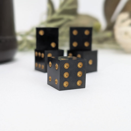 Handmade Casino D6 Dice Set - Onxy - EBONWOOD