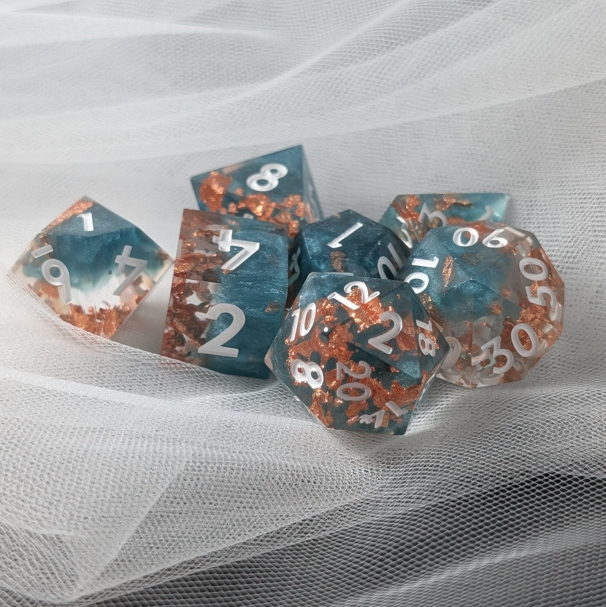 Howler’s Luck - 7 Piece Polyhedral Dice Set - EBONWOOD