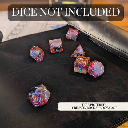 Vegan Leather Dice Holder | DND Dice Storage | D&D Dice Storage | Leather Dice Scroll | Travel Case for Dice Set | Dungeons And Dragons