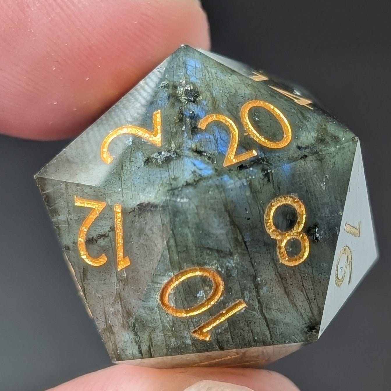 Labradorite - 7 Piece Gemstone Dice Set - EBONWOOD