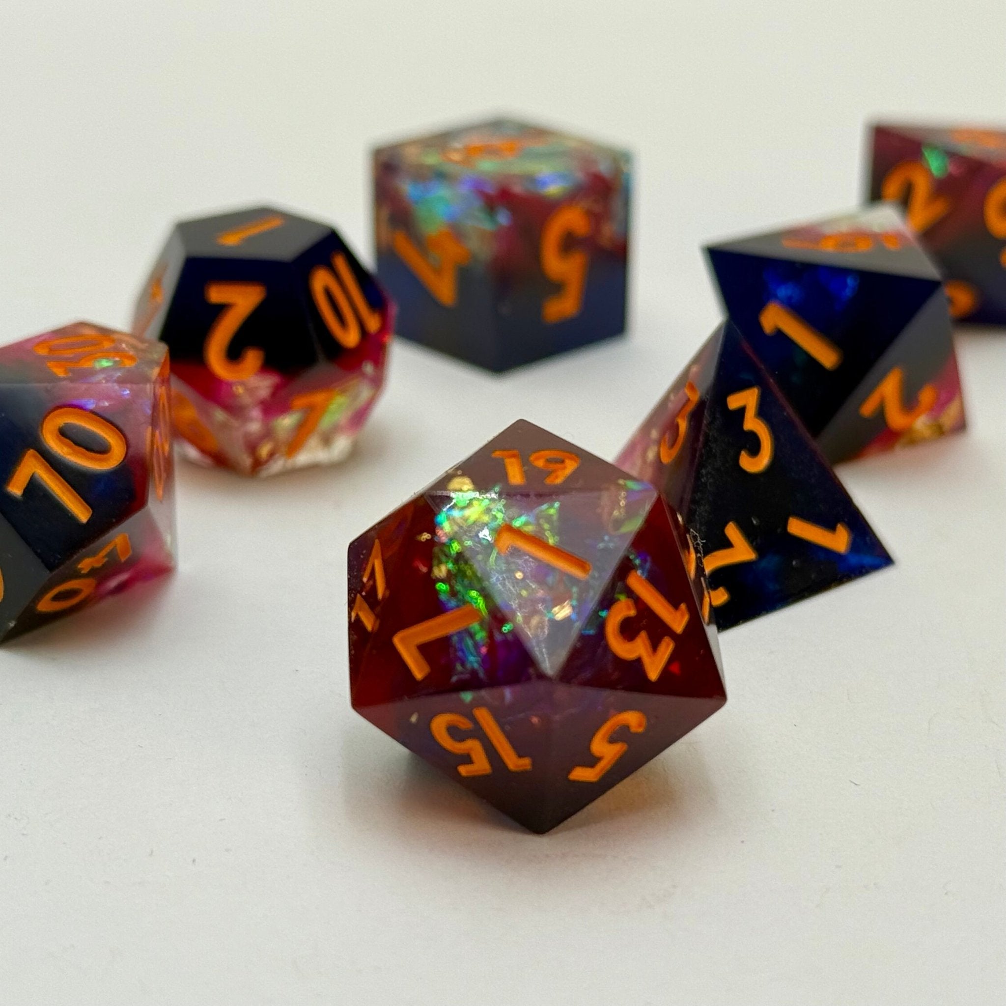 Mauve Mirage 7 - Piece Polyhedral Dice Set - EBONWOOD