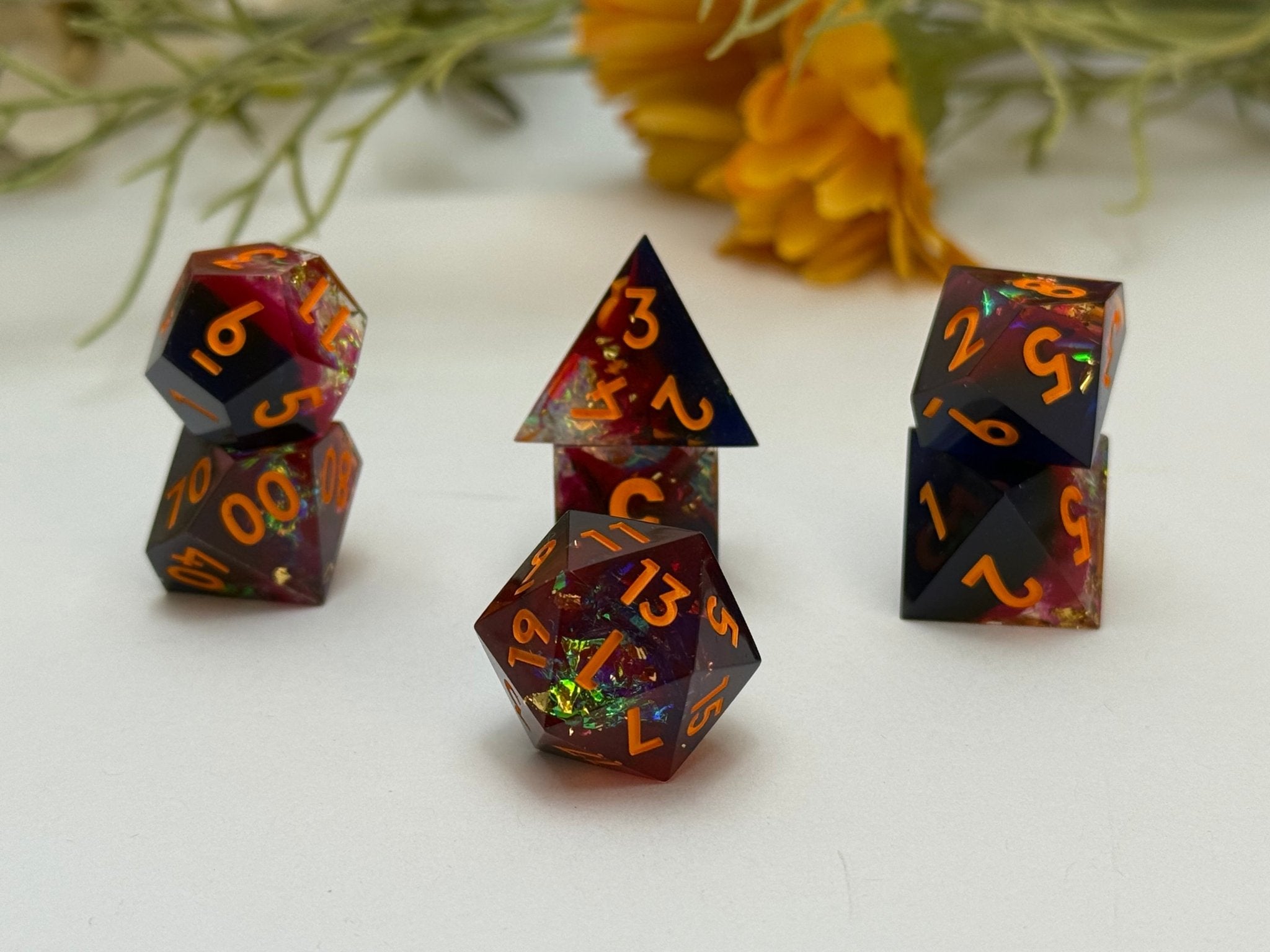 Mauve Mirage 7 - Piece Polyhedral Dice Set - EBONWOOD