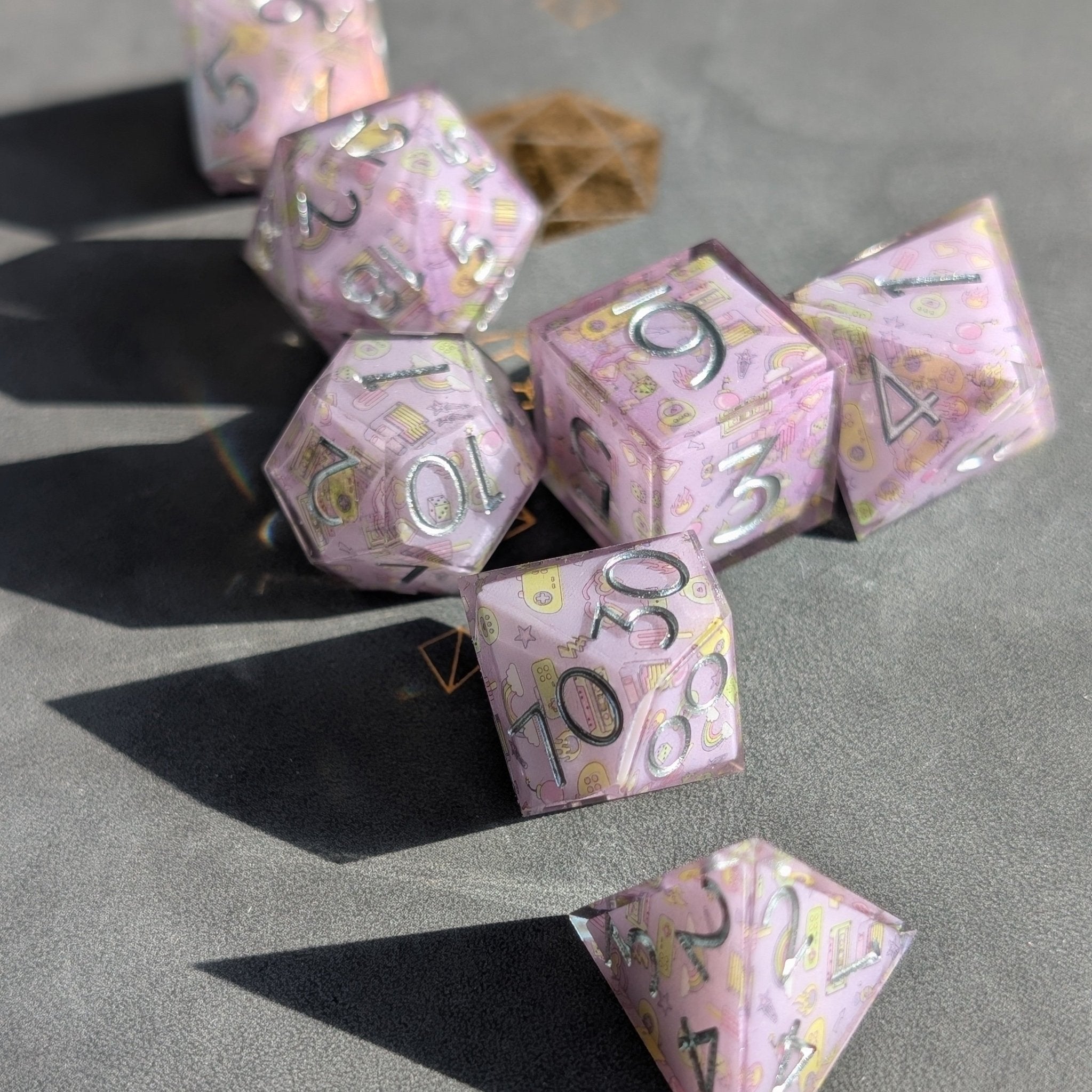 Memory Pop 7 - Piece Polyhedral Dice Set - EBONWOOD