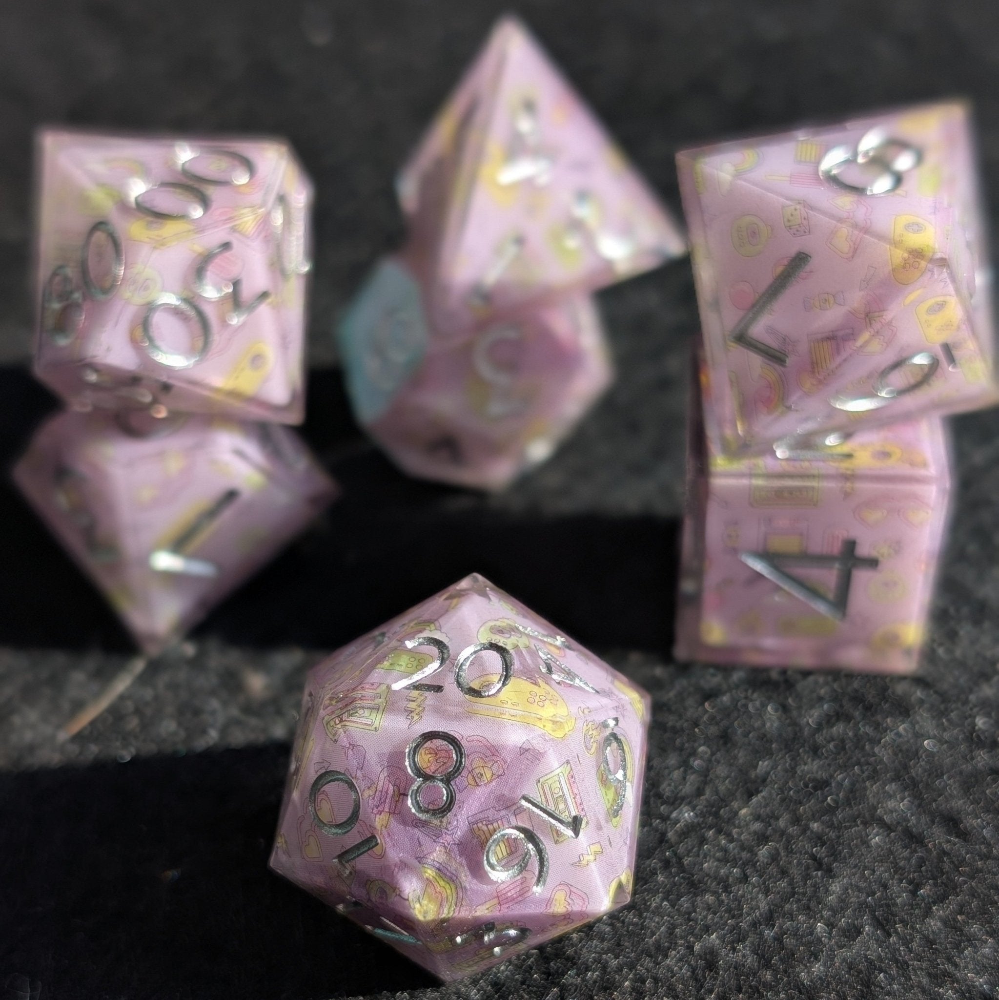 Memory Pop 7 - Piece Polyhedral Dice Set - EBONWOOD