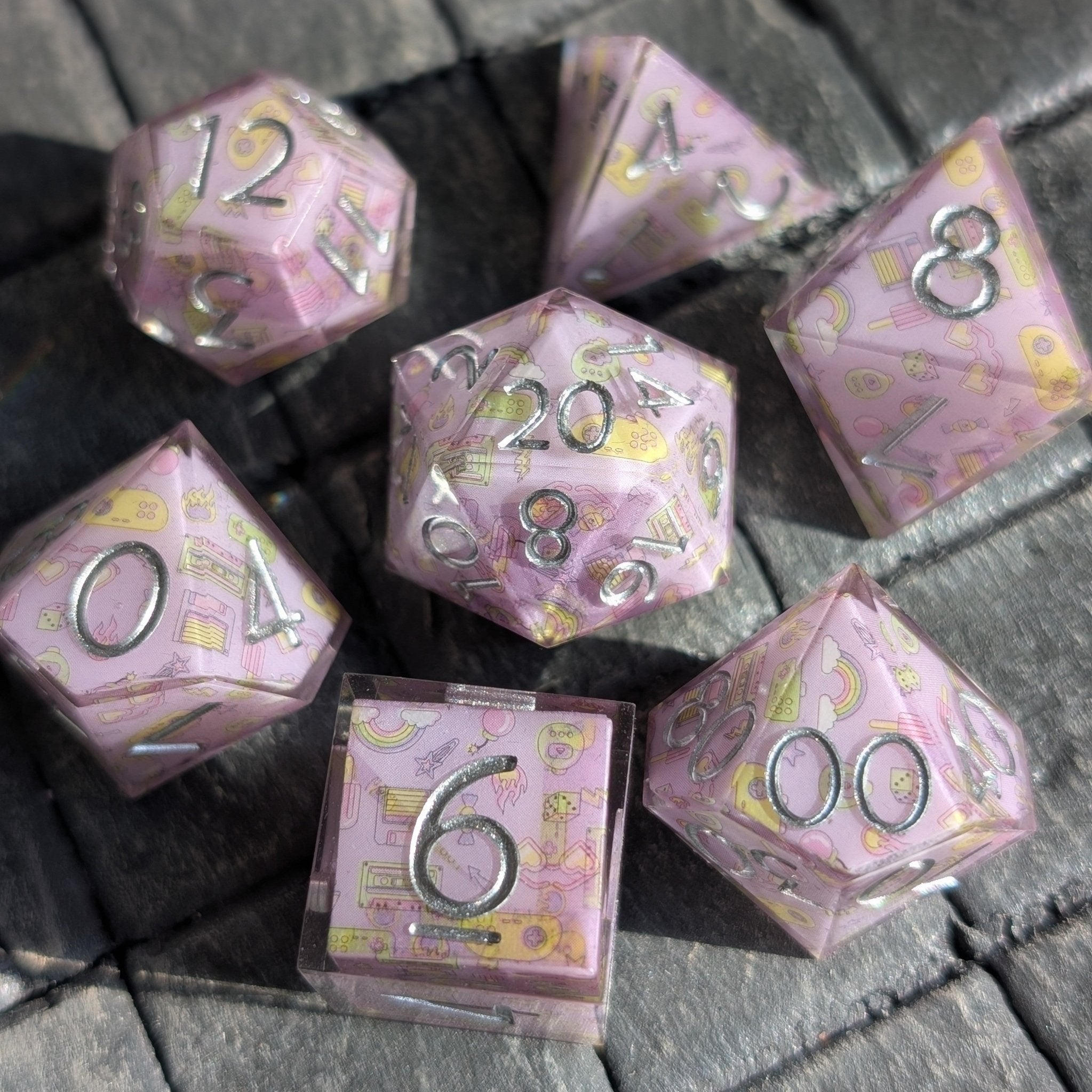 Memory Pop 7 - Piece Polyhedral Dice Set - EBONWOOD