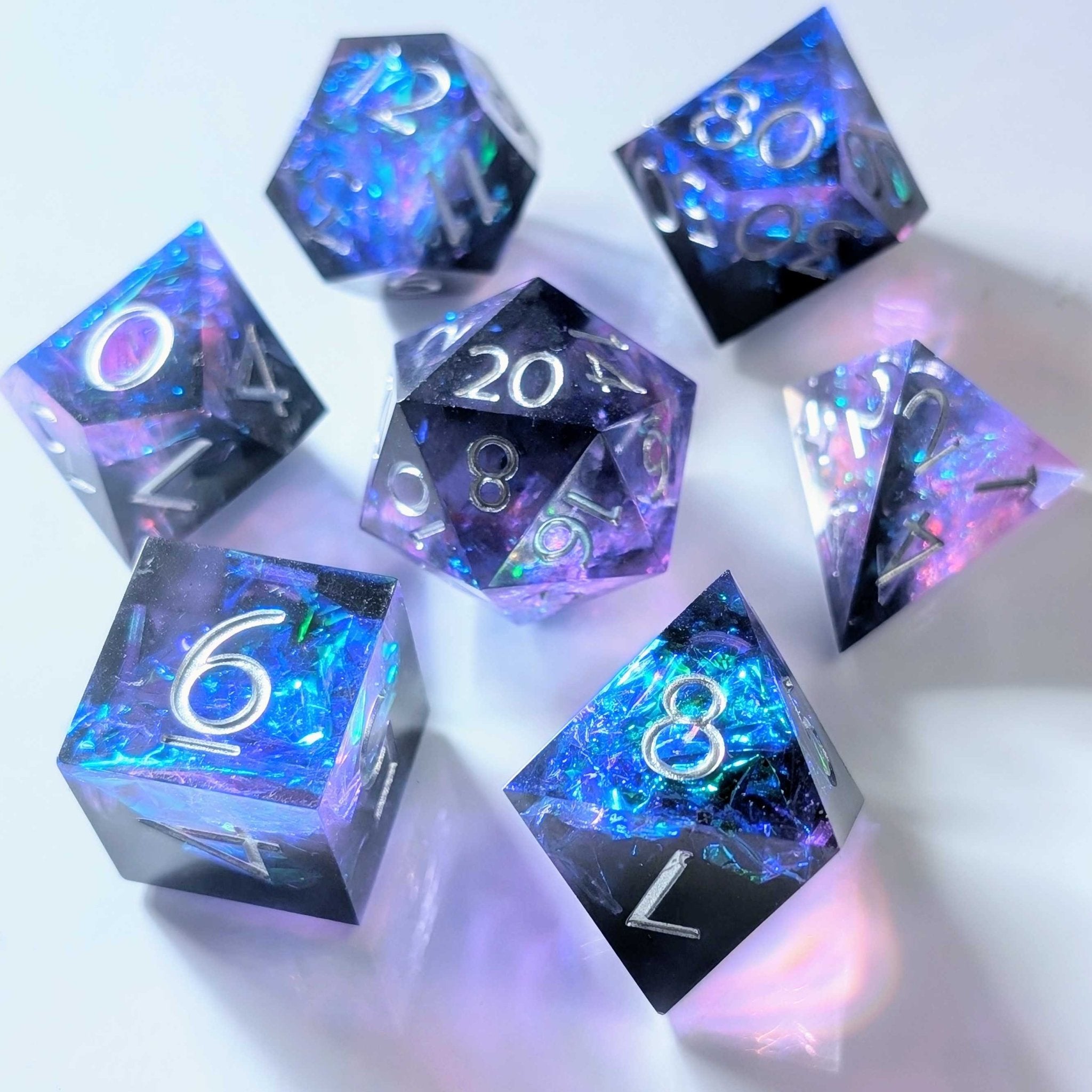Mystic Nebula 7 - Piece Polyhedral Dice Set - EBONWOOD