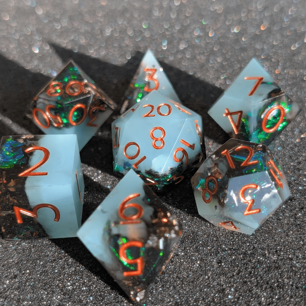 Outer Dark Dice - 7 Piece Luxury D&D Dice Set - EBONWOOD